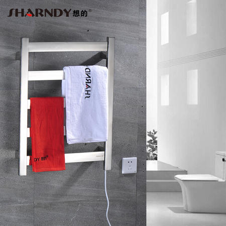 Sharndy想的 304不锈钢电热毛巾架家用智能温控室内加热毛巾烘干浴巾架ETW84-5A右出线图片
