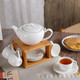 凯米/KIMI陶瓷 纯色 简约 水壶 水杯 茶杯 立方体曲纹杯套装（4人份）