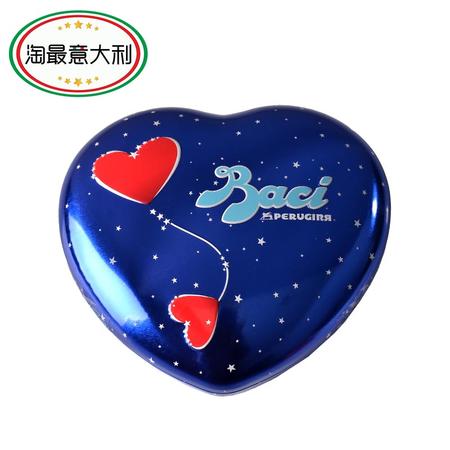 【淘最意大利】芭喜 蓝色浪漫心形铁盒子榛仁巧克力粒 129g图片