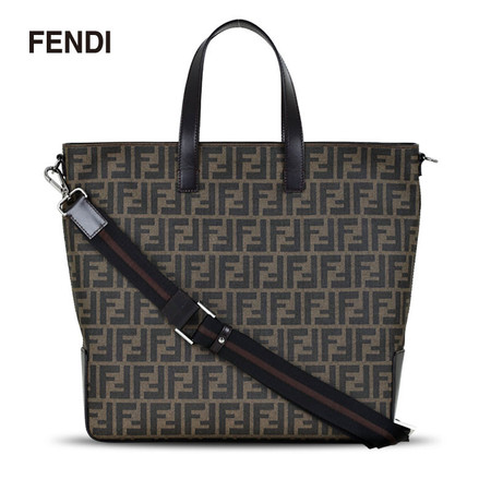 芬迪 Fendi 男款双F配皮拉链手拎斜挎包 7VA347