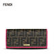 芬迪 Fendi 女款经典双F金色Logo长款翻盖钱夹钱包 8M0297