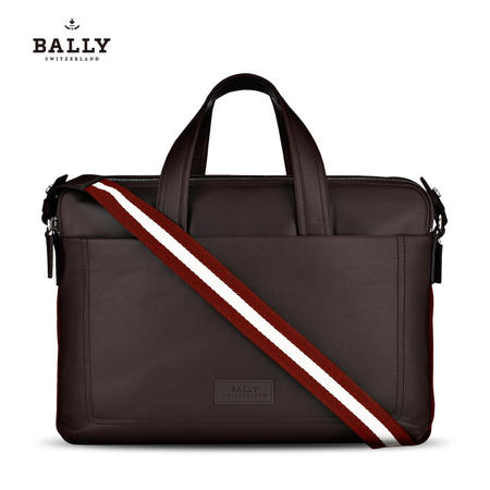 Bally TELAG 公文包#巧克力/米红条纹