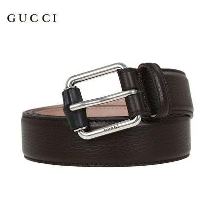 Gucci 经典针扣皮带 深棕图片