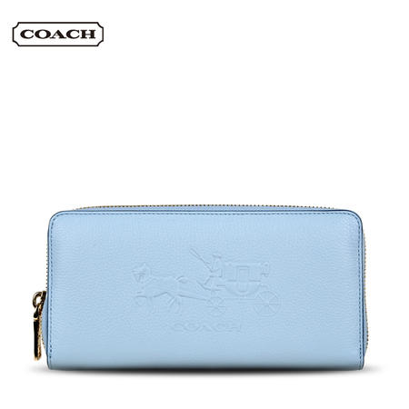 Coach Embossed 全拉链长款钱包#