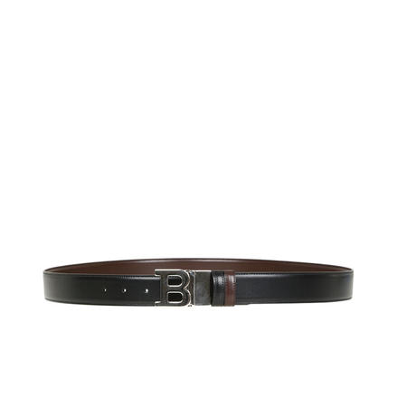 Bally B BUCKLE 35 M 板扣皮带#黑色/米黑条纹 110图片