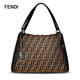 Fendi 双F单肩包#黑色/棕色