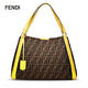 Fendi 双F单肩包#棕色/黄色