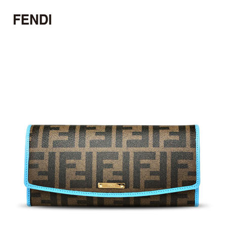 Fendi 双F长款翻盖钱夹#