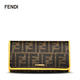 Fendi 双F撞色饰边长款翻盖钱夹