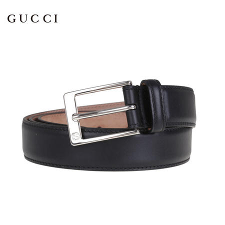 Gucci 方形带扣 真皮皮带