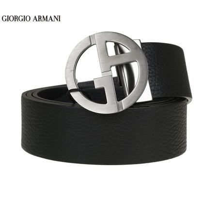 GIORGIO ARMANI 荔枝纹牛皮板扣双面皮带