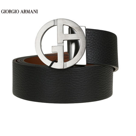 GIORGIO ARMANI 荔枝纹牛皮板扣双面皮带图片