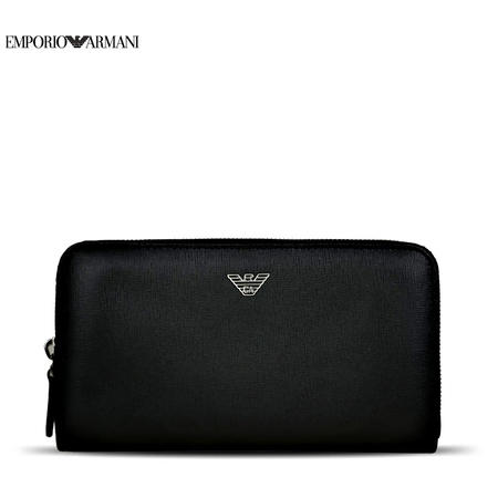 Emporio Armani 压纹牛皮长款拉链钱夹图片