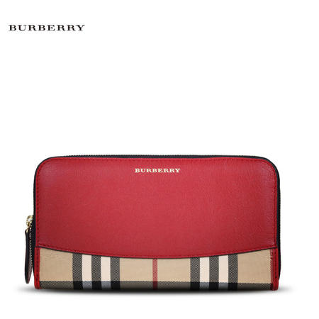 Burberry Elmore 格纹长款拉链钱夹 H