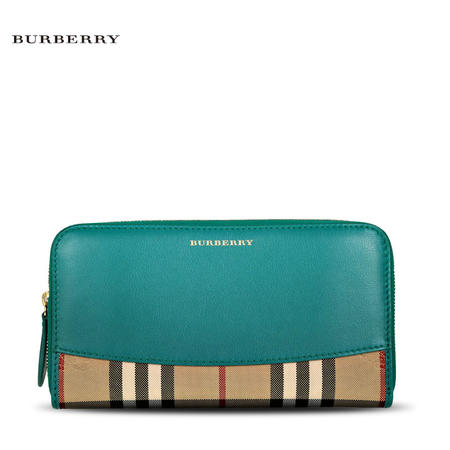 Burberry Elmore 格纹长款拉链钱夹图片