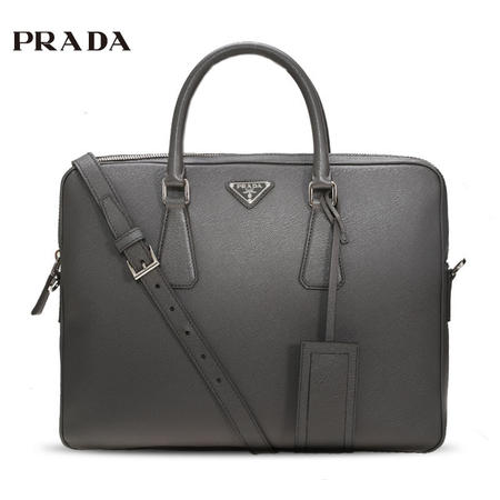 普拉达 Prada 压纹牛皮公文包图片