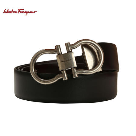 Salvatore Ferragamo 金色扣饰双面皮带图片