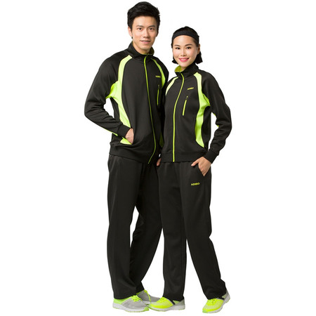 ADIBO艾迪宝羽毛球服长袖上衣外套+下装长裤新款男女款运动服套装图片