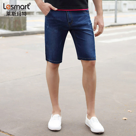 lesmart莱斯玛特 夏季新款 牛仔短裤 男士短裤 牛仔短裤男NK16301图片