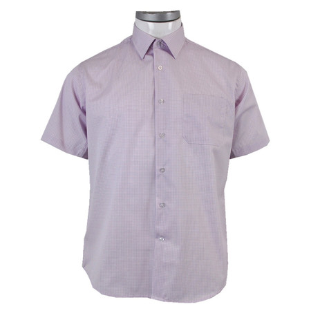 萨托尼男士商务休闲短袖衬衫紫粉色11125127图片