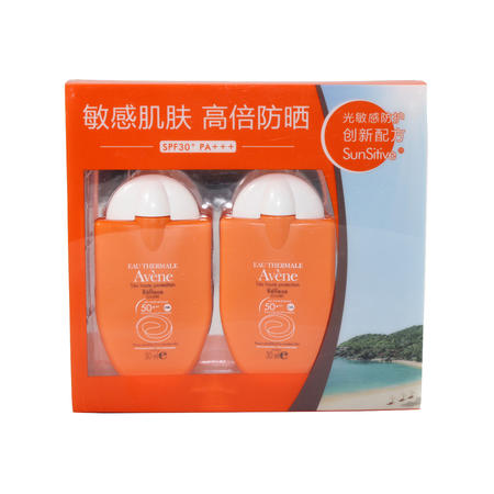 雅漾清爽倍护便携防晒乳 SPF30+ PA+++ 30ml 2个