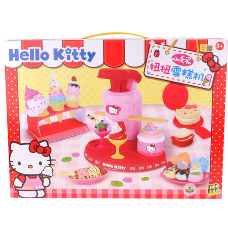 HELLO KITTY 凯蒂猫安全环保儿童小麦彩泥玩具雪糕机套装儿童玩具图片