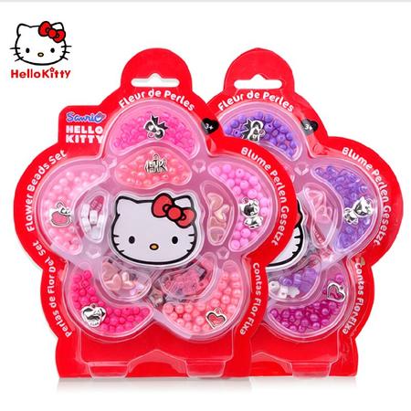 Hello Kitty凯蒂猫正品公主DIY彩珠手链项链儿童益智串珠玩具礼物图片