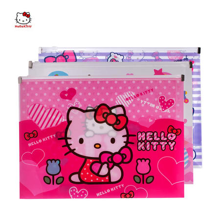 HELLO KITTY 可爱透明A4拉链袋 横版卡通文件袋资料袋图片