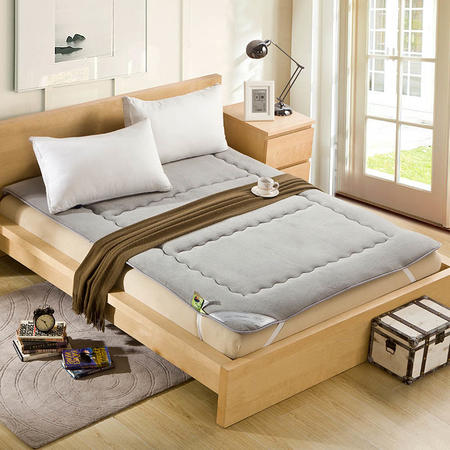 锦佩家纺 羊羔绒可折叠加厚软床垫单双人学生宿舍珊瑚绒竹炭床垫 1.5米床图片
