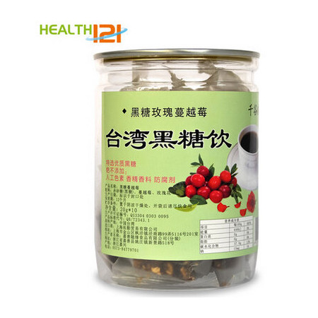 千谷粮缘 台湾黑糖饮黑糖玫瑰蔓越莓20g*10