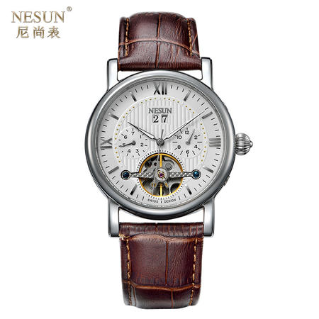 尼尚(Nesun)手表全自动机械手表镂空男表 陀飞轮男士手表 夜光防水 MN9503A图片