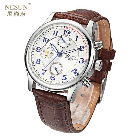 尼尚 (Nesun) 手表 多功能商务男表 时尚复古 休闲男士腕表 MN8333B