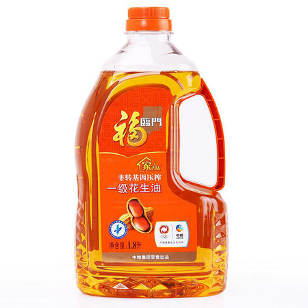 福临门 非转基因压榨 家乡味一级花生油1.8L/瓶 中粮荣誉出品图片