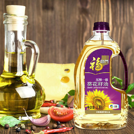 福临门 压榨一级葵花籽油1.8升/瓶（非转基因） 中粮荣誉出品 好油品 好生活