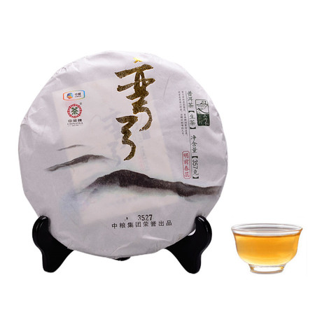 中茶 云南普洱茶叶 古乔木系列之2014年中茶圆茶弯弓357克/饼 普洱生茶饼图片