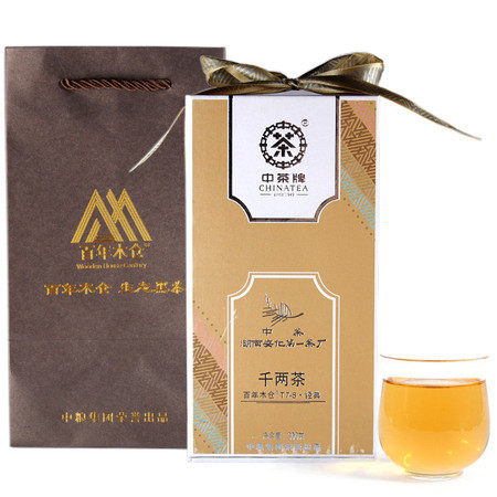 中茶 安化黑茶 百年木仓生态黑茶 HT7061千两茶T7-8经典300克/盒