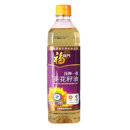福临门 食用油 一级压榨葵花籽油900ml/瓶 健康生活好油品