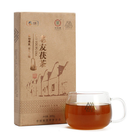 中茶 安化黑茶 2016版K8-5标制老友茯茶800g 百年木仓茯砖茶图片