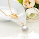 Lux-women-925国际纯银镀玫瑰金镶嵌贝珠项链-白领丽人LW15050704622
