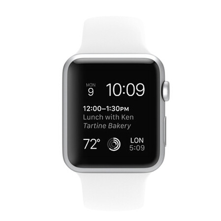 Apple Watch Sport 42mm银色铝金属表壳 白色运动型表带 MJ3N2