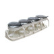 禧天龙 无铅玻璃调料盒套装 调味罐 调味盒 调料罐 4件套 带置物架 H-8041