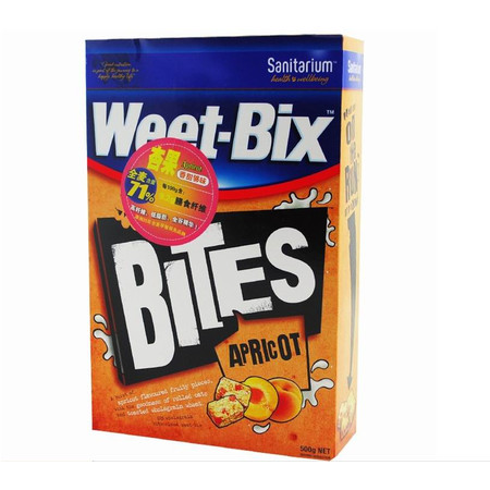 澳洲原装进口 Weet-bix 新康利维他麦营养麦片 500g 杏果味图片