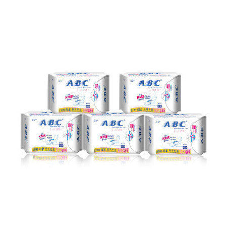 ABC 日用超极薄棉柔排湿表层卫生巾（含KMS健康配方）K13 5包组合