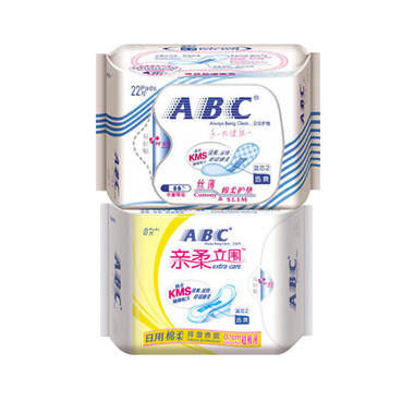 ABC 纤薄纯棉卫生巾组合2包