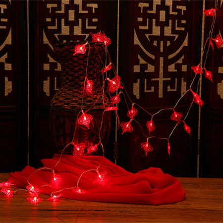 瑶行 LED彩灯闪灯串灯中国结红灯笼喜庆婚房春节新年装饰节日灯（插电款）图片