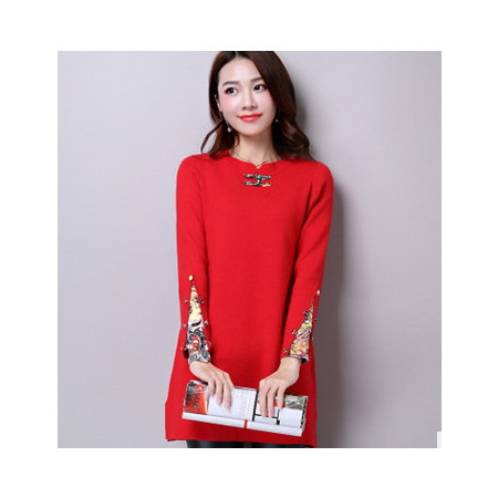  韩版时尚套头显瘦打底衫中长款纯色针织衫秋冬新款女装毛衣洪合包邮图片