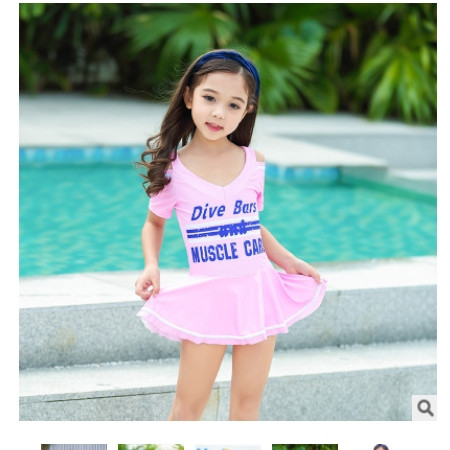 公主宝宝小中大童韩国泳装学生可爱游泳衣泳衣女孩儿童连体裙式海恋图片