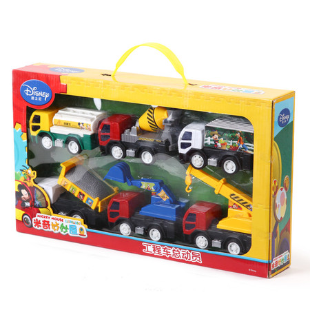 迪士尼儿童交通玩具工程车总动员模型惯性汽车吊车油罐车挖掘机