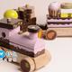 三卡车蛋糕积木火车 木制益智玩具