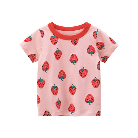 馨霓雅 【领券立减5元】女童夏款草莓短袖薄款T恤HT9309图片
